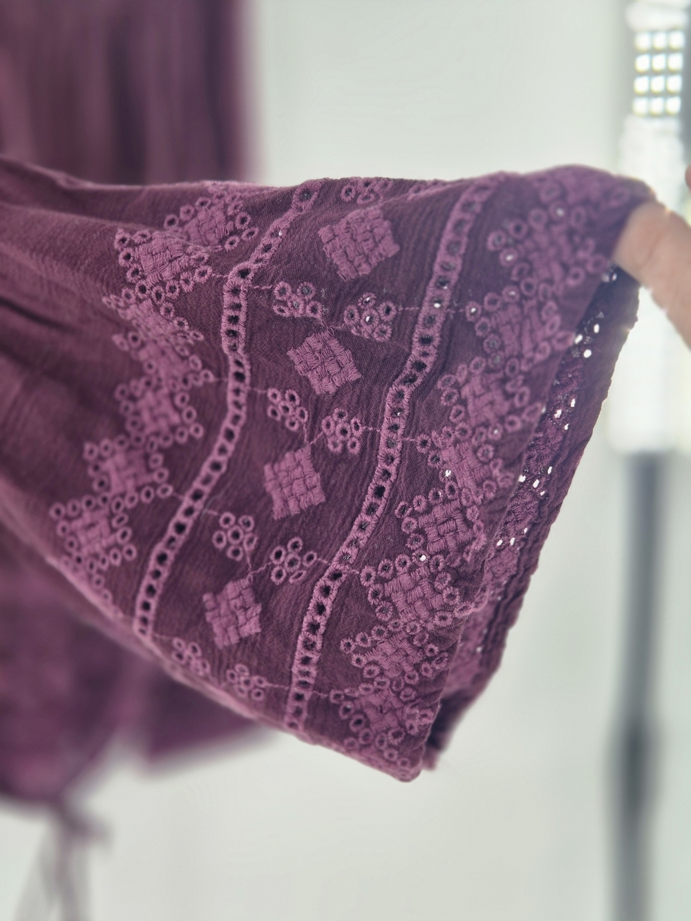 Altar'd State M Off-Shoulder Bell-Sleeve Boho Prairie Cottage Pioneer 100% Rayon - Picture 11 of 15